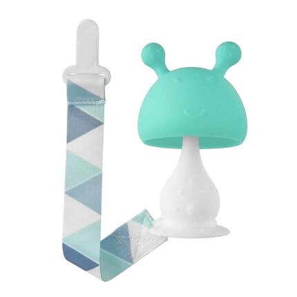 Прорезыватель Рокси Кидс (Roxy-Kids) силиконовый Грибочек с держателем арт. RST-001-B в футляре мятный