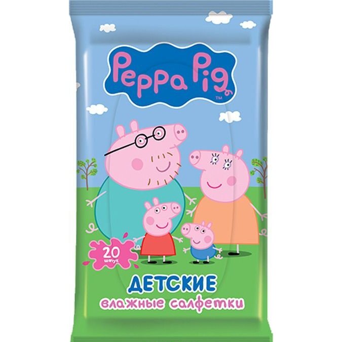 Салфетки влажные детские Peppa Pig 20 шт.