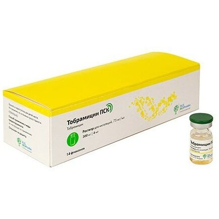 Тобрамицин ПСК раствор для ингаляций 75 мг/мл 4 мл 14 шт.