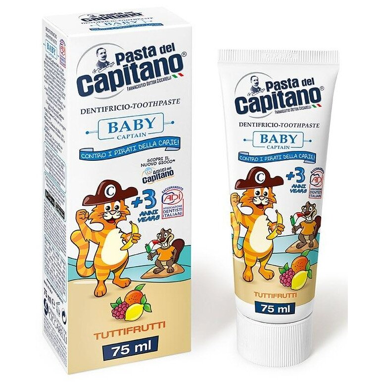 Паста зубная Pasta del capitano детская с 3-лет тутти-фрутти 75 мл