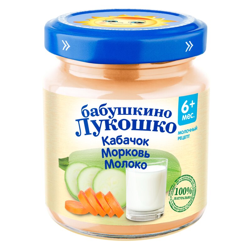 Пюре Бабушкино Лукошко кабачок-морковь-молоко с 6 мес. 100 г
