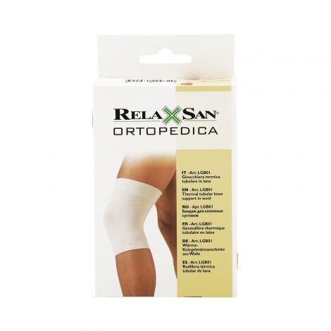 Релаксан Бандаж согревающий для колена с шерстью белый размер 2 арт.LGB01