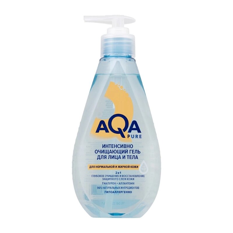 Гель для лица и тела интенсивно очищающий Aqa pure для нормальной и жирной кожи 250 мл