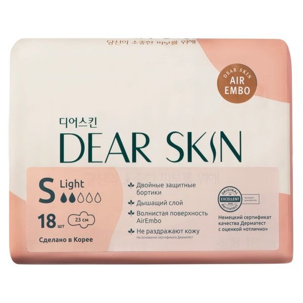 Прокладки гигиенические Dear Skin Light Air Embo Sanitary Pad 18 шт.