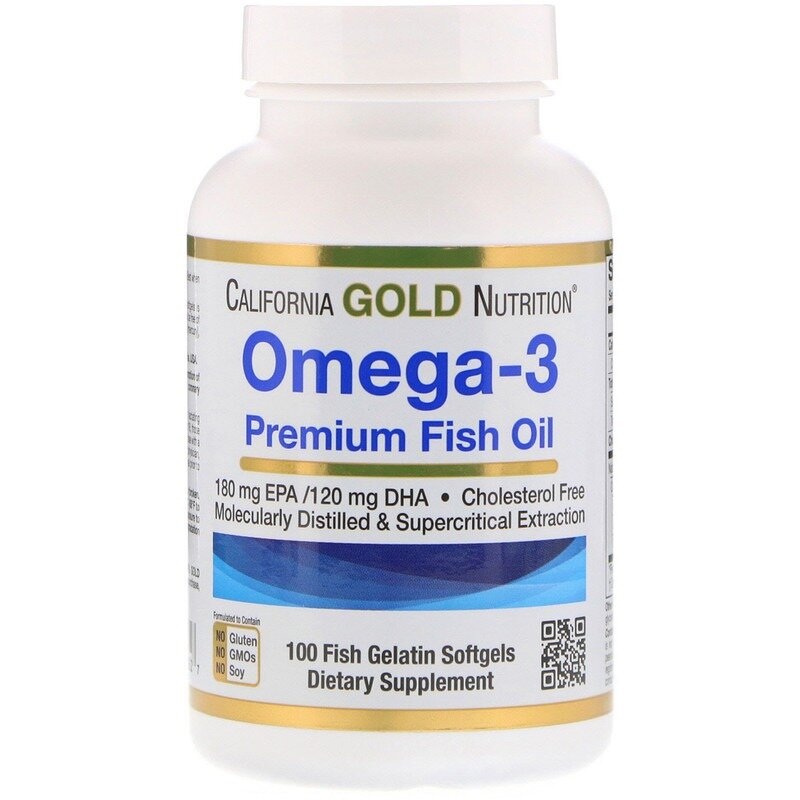 California Gold Nutrition Омега-3 Рыбий Жир Премиум-Класса 100 шт.