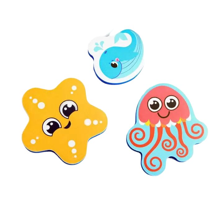 Набор игрушек для ванны «Морские жители»: фигурки-стикеры из EVA, 3 шт. x1