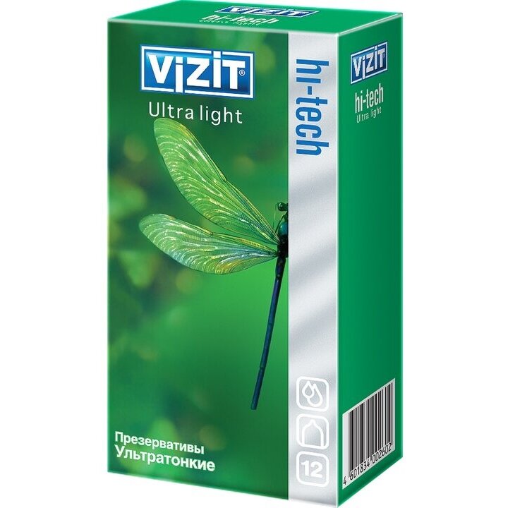 Презервативы ультратонкие Vizit Hi-Tech Ultra Light 12 шт.
