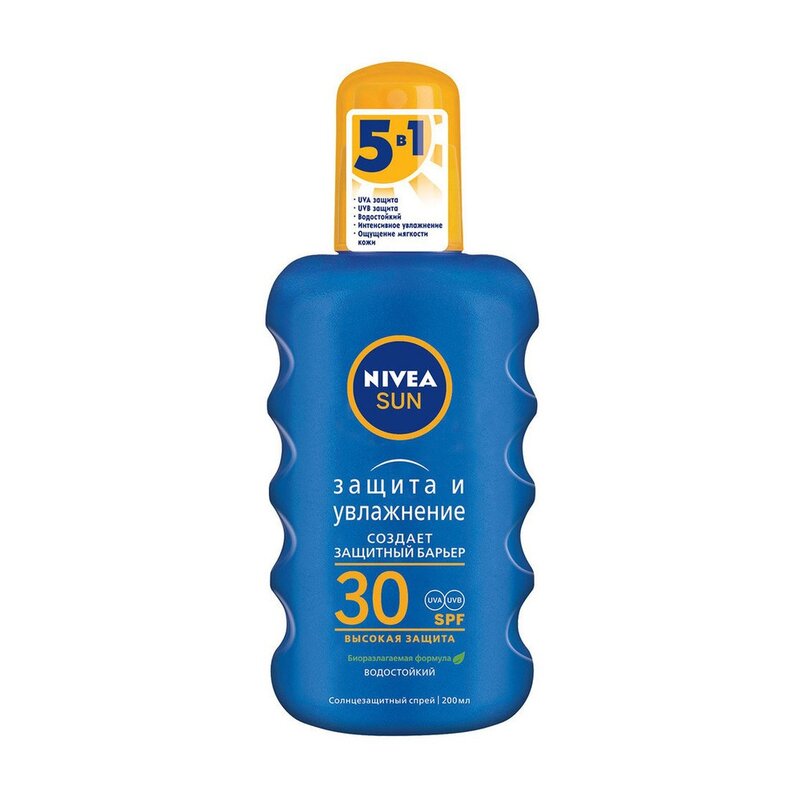 Спрей солнцезащитный Nivea Sun Защита и увлажнение SPF30 200 мл