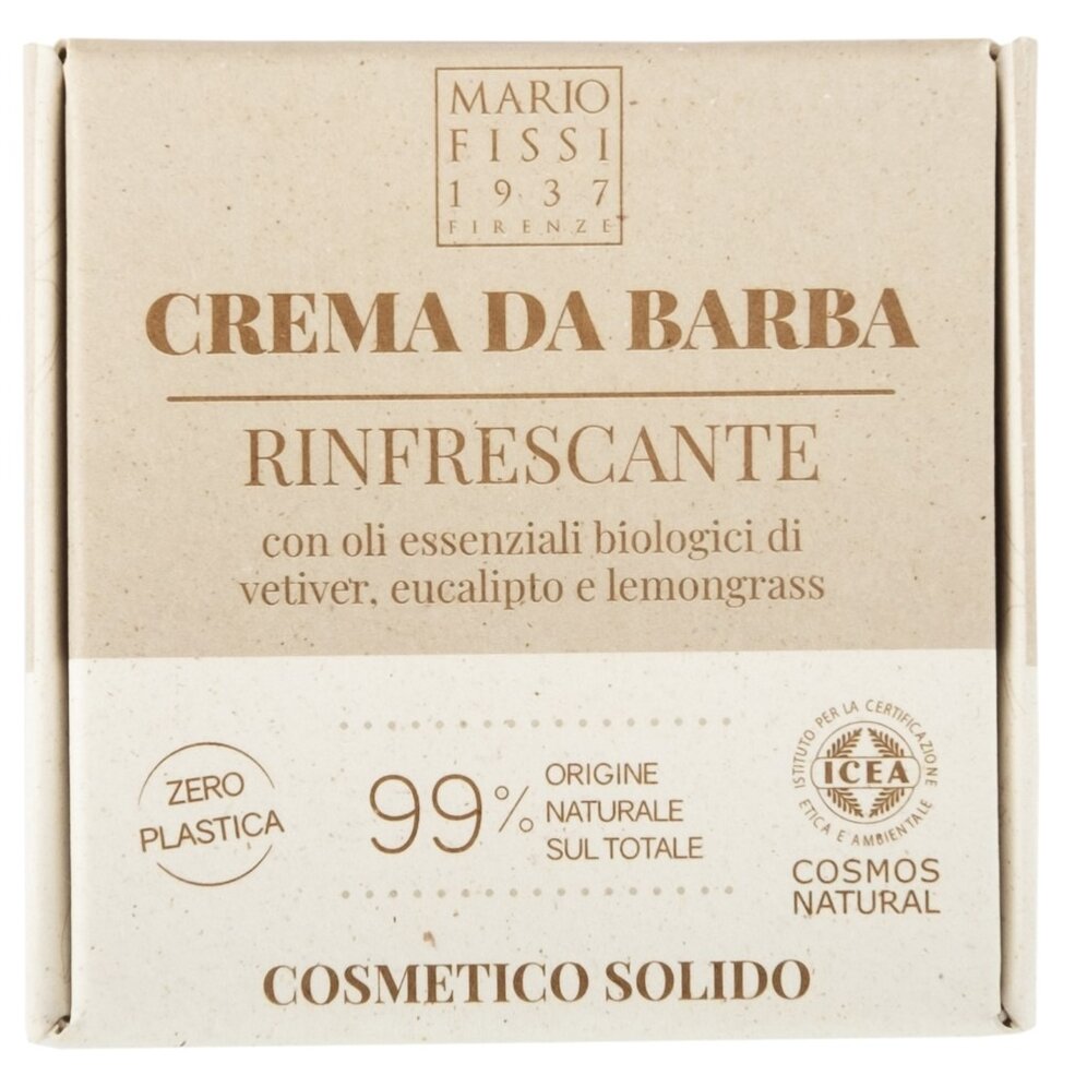 Крем-мыло для бритья Mario Fissi 1937 твердое освежающее с маслами ветивера, эвкалипта, лемонграсса 50 мл