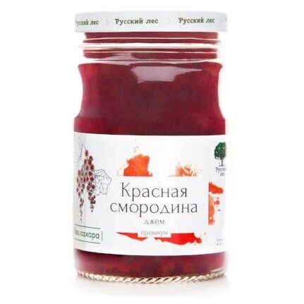 Джем премиум 50% ягод Русский лес красная смородина 220 г