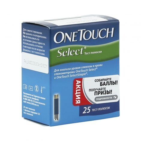 Тест-полоски One Touch Select 25 шт.