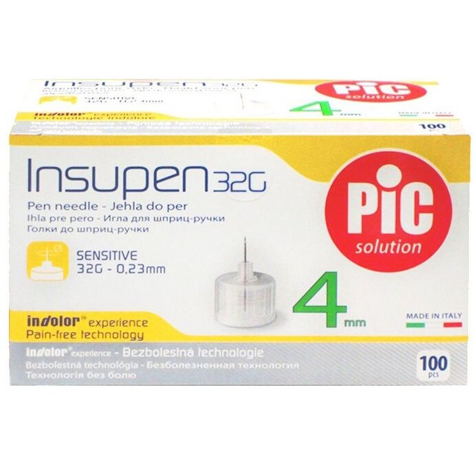 Иглы одноразовые INSUPEN к шприц-ручке 32G 4 мм 100 шт.