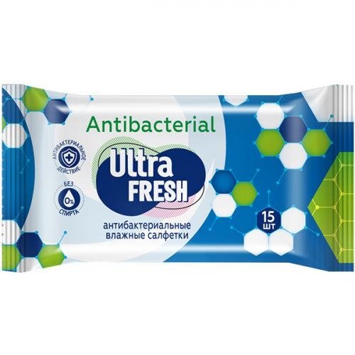 Салфетки влажные Ultra Fresh Antibacterial 15 шт.