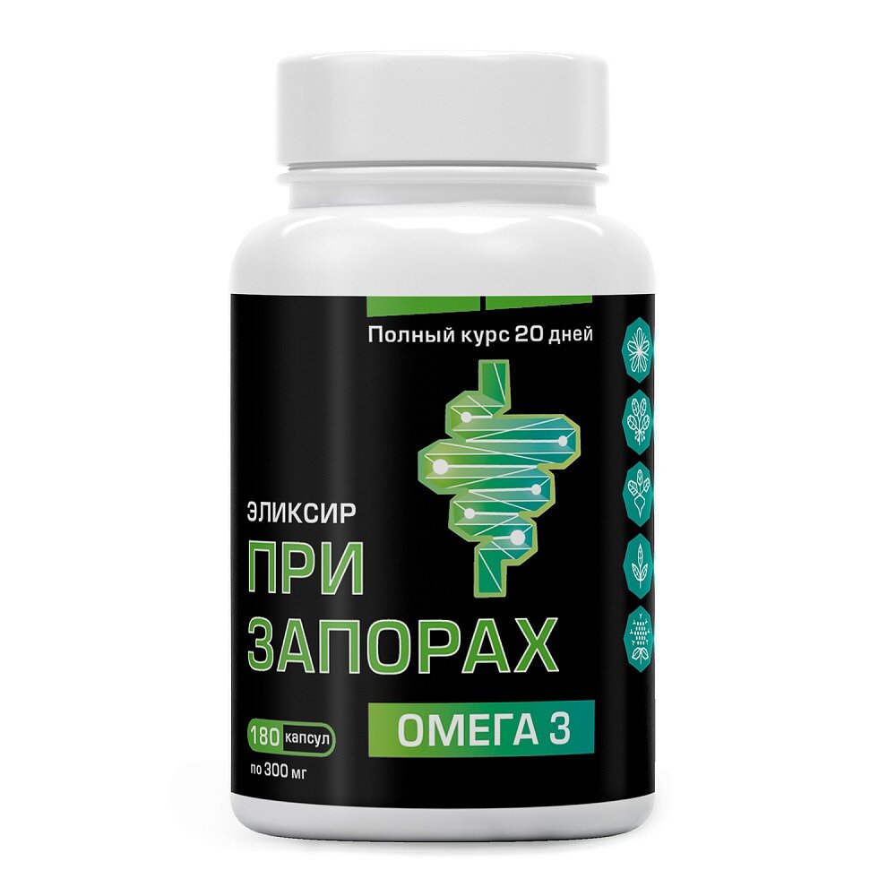 Масло льняное Омега 3 При запорах капсулы 180 шт.