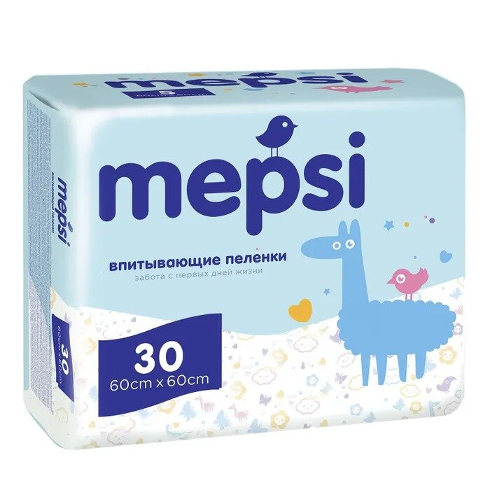 Пеленки Mepsi впитывающие 60х60 см 30 шт.