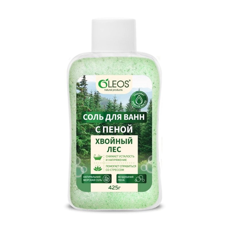 Соль для ванн Oleos с пеной хвойный лес 425 г