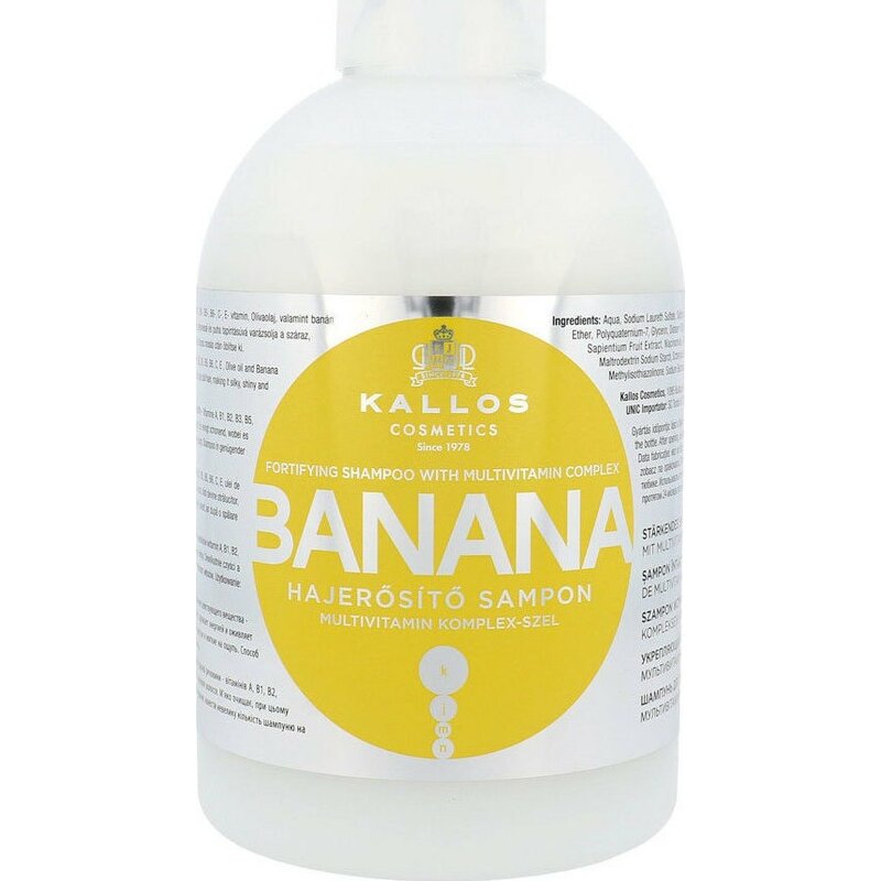 Kallos шампунь мультивитаминный укрепляющий с экстрактом банана 1000 мл