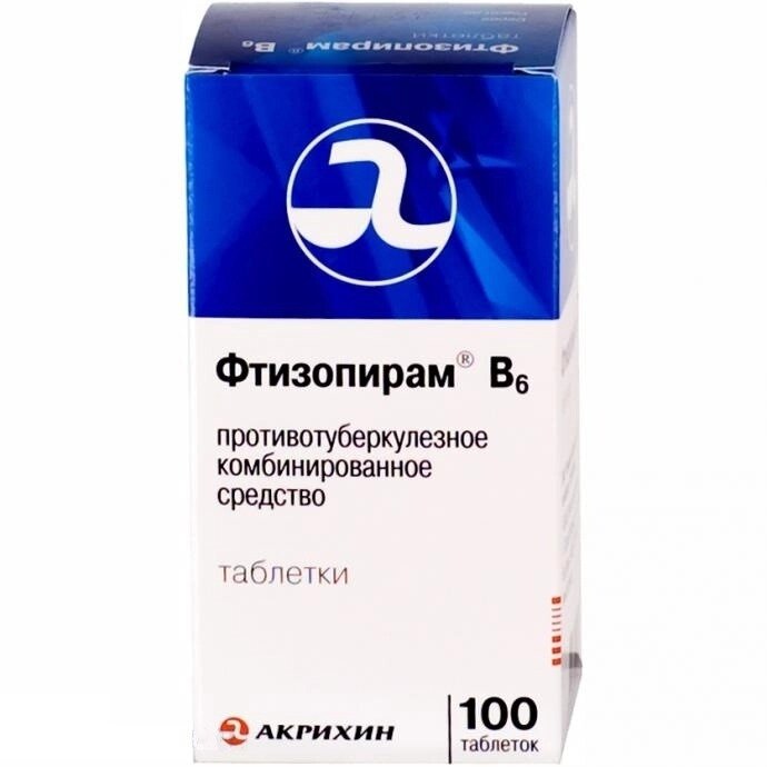 Фтизопирам В6 таблетки 150 мг+500 мг+15 мг 100 шт.