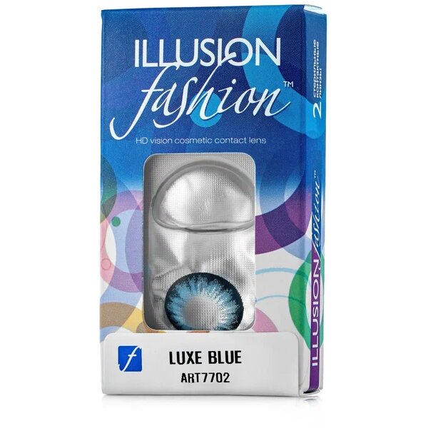 Линзы ILLUSION fashion Luxe blue контактные 1 месяц -4.5/14.5/8.6/2 шт x1