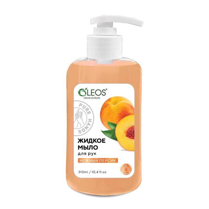 Мыло жидкое для рук Oleos нежный персик 310 мл