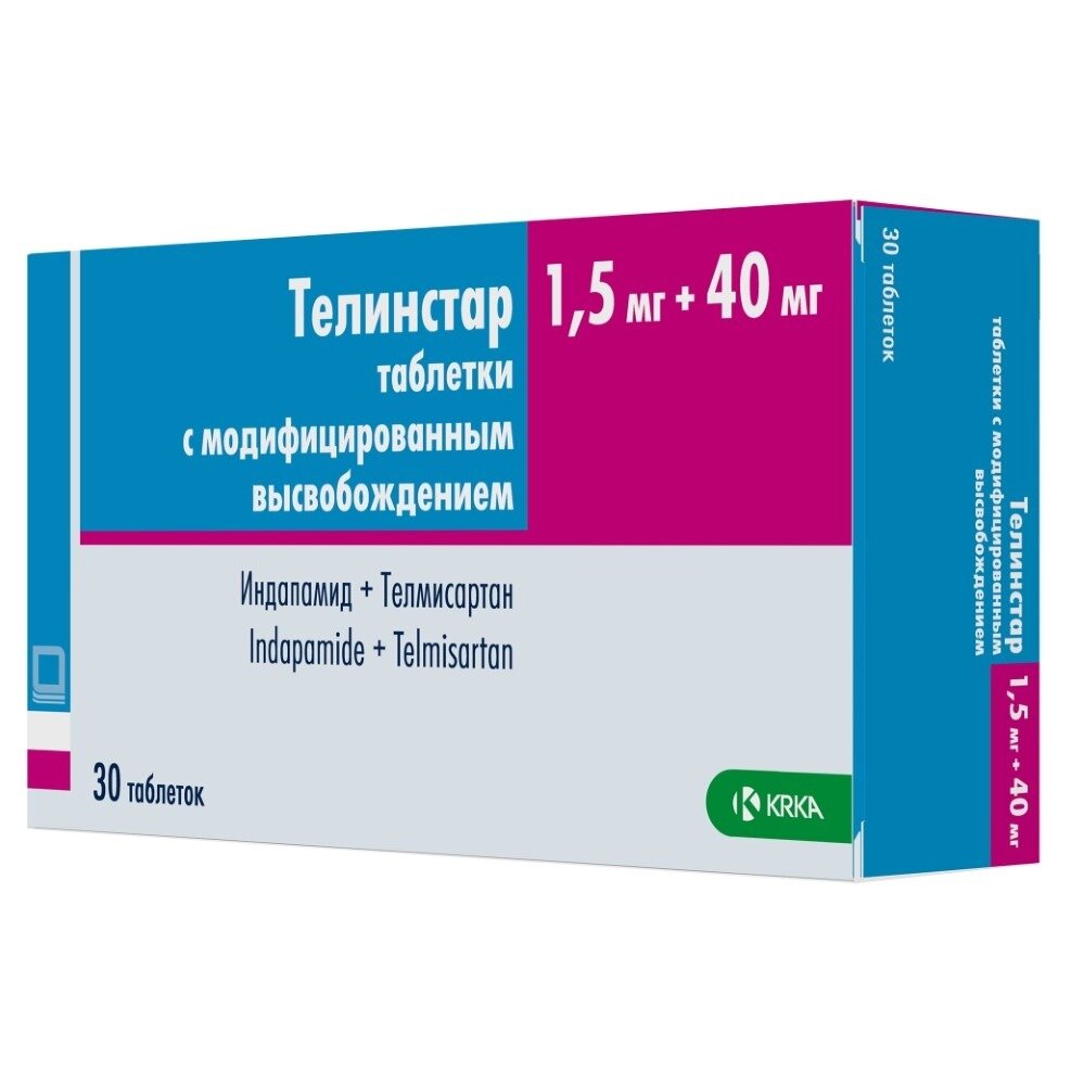 Телинстар таблетки с модифицированным высвобождением 1,5 мг + 40 мг 30 шт.