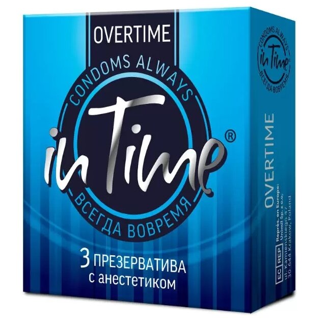 Презервативы In Time Overtime с анестетиком 3 шт.