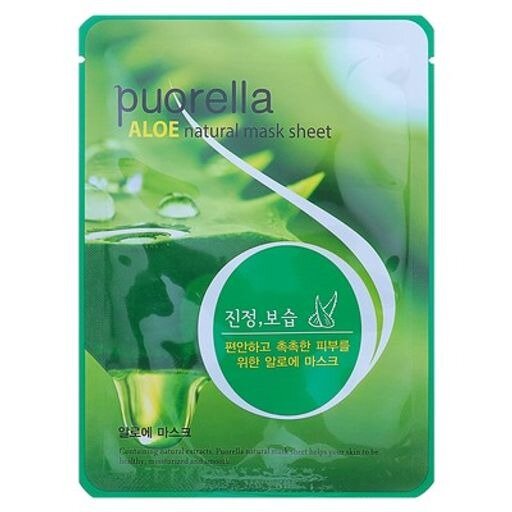 Маска для лица Puorella Aloe Natural Mask Sheet успокаивающая 21 г