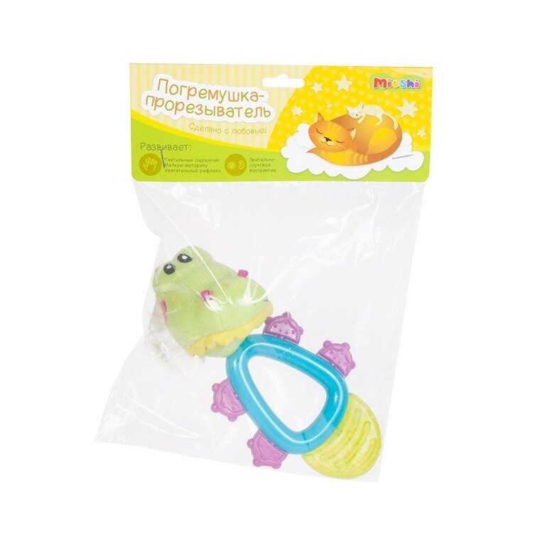 Погремушка-прорезыватель Mioshi Чудесный зверек 13 см арт.MIO0302-008 в ассортименте