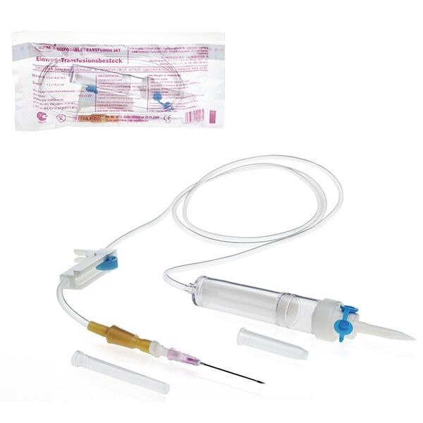 Система SFM для переливания крови одноразовая с пластиковым шипом игла 18G 1,2х40 мм 1 шт.