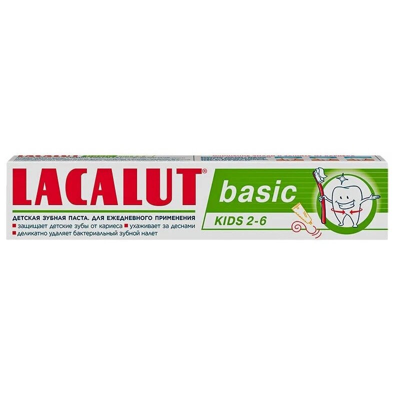 Зубная паста Lacalut kids basic детская 2-6 лет 60 г