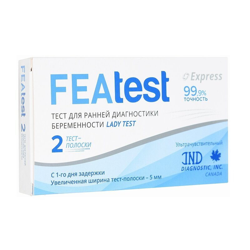 Феатест тест-полоска для определения беременности lady test 2 шт.