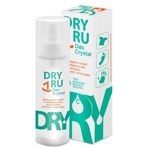 Дезодорант-спрей Драй ру (Dry Ru) Deo Crystal с минеральными кристаллами 40 г