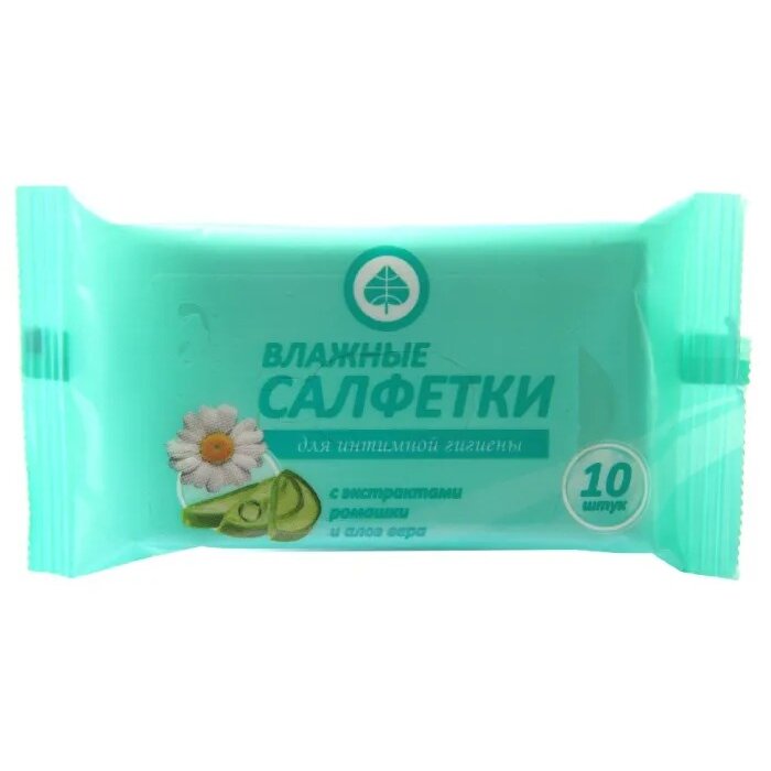 Салфетки влажные для интимной гигиены экстракт ромашки/алоэ вера 10 шт.