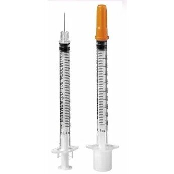 Шприц B.Braun трехкомпонентный инсулиновый с интегрированной иглой 1 мл игла 30g 0.3х12 мм omnican u-100 1 шт.