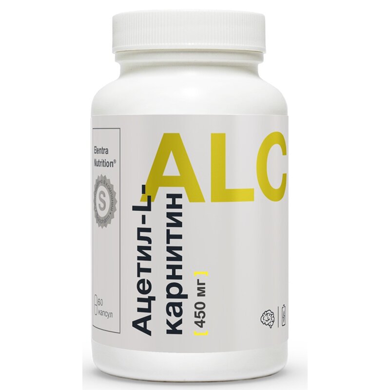 Ацетил-L-Карнитин Elentra nutrition капсулы 450 мг 60 шт.