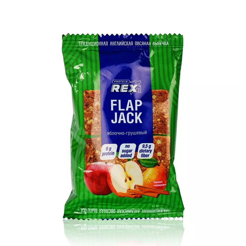 Печенье ProteinRex FlapJack с высоким содержанием протеина овсяное яблочно-грушевое 60 г