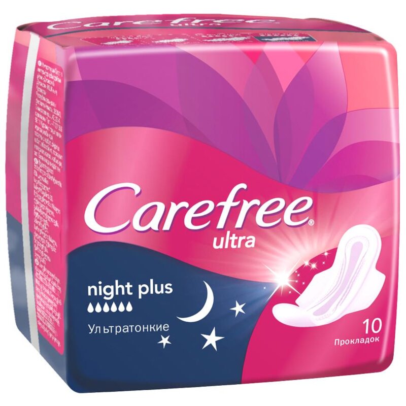 Прокладки Carefree Ultra Night Plus 10 шт.