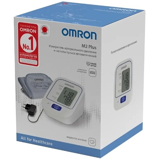 Тонометр автоматический Omron М2 Plus (HEM-7119-ARU) с адаптером манжета 22-32 см