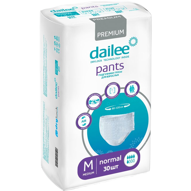 Подгузники-трусы для взрослых Дейли (Dailee) Normal Pant Premium р.M 30 шт.