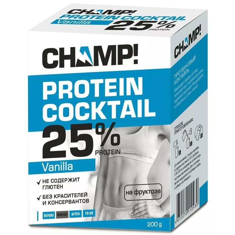 Коктейль протеиновый Champ! ванильный 40 г пакеты 5 шт.