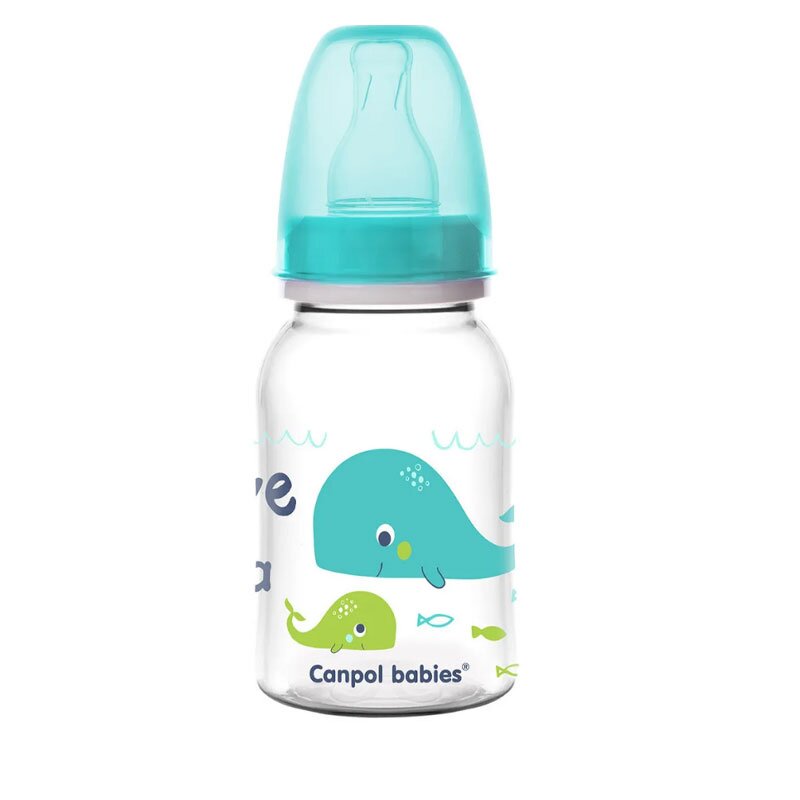 Бутылочка 0+ с силиконовой соской Canpol babies бирюзовая love&sea 120 мл