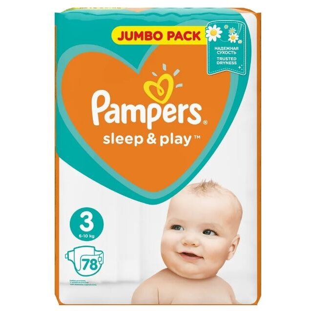 Подгузники Pampers Sleep&Play р.3 (6-10 кг) 78 шт.