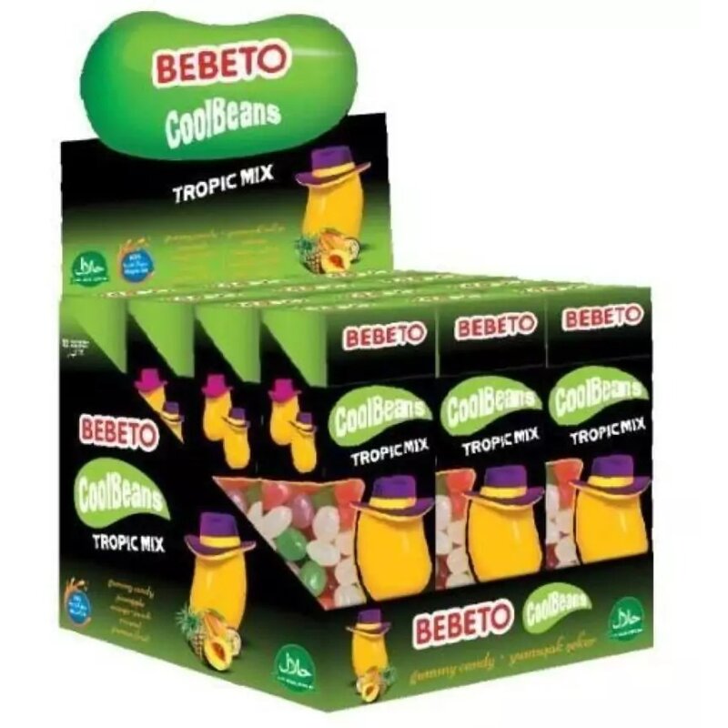 Мармелад жевательный Bebeto cool beans tropic mix 30 г шоубокс 12 шт.