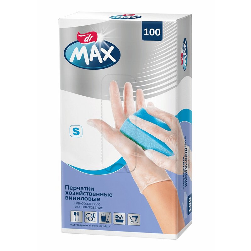 Перчатки виниловые Dr.max размер S 100 шт.