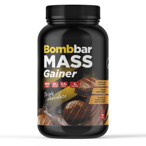 Напиток сухой концентрат Бомбар (BombBar) mass gainer тройной шоколад 1000 г