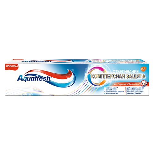 Зубная паста Aquafresh комплексная защита отбеливание 100 мл