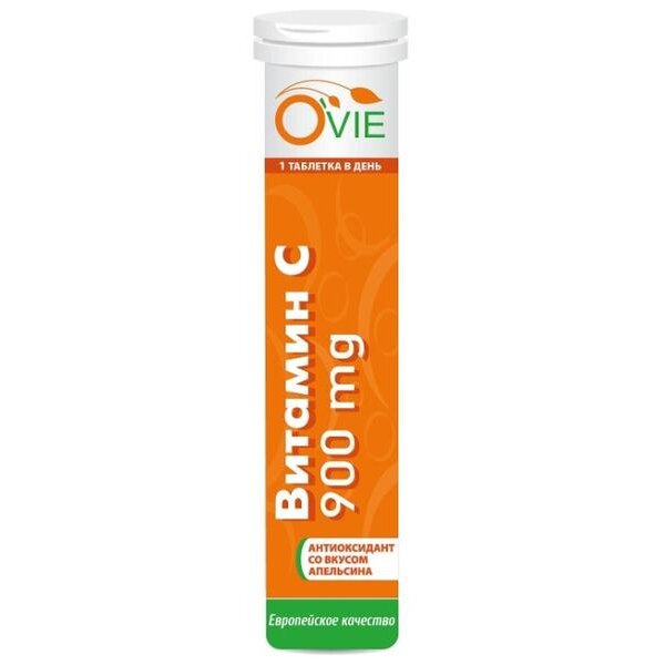 Витамин С Ovie вкус апельсина таблетки шипучие 900 мг 20 шт.