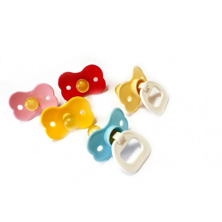 Бабочка соска-пустышка латексная с кольцом/прищепкой в инд.уп 1 шт.