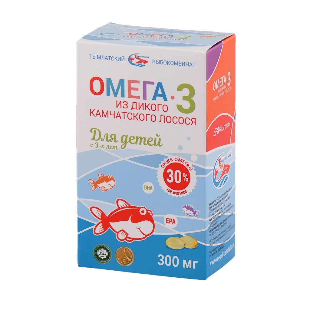 Омега-3 Salmoniсa из дикого камчатского лосося капсулы для детей с 3 лет 300 мг 84 шт.