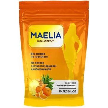 Анти-аппетит леденцы без сахара Maelia апельсин/ананас 10 шт.